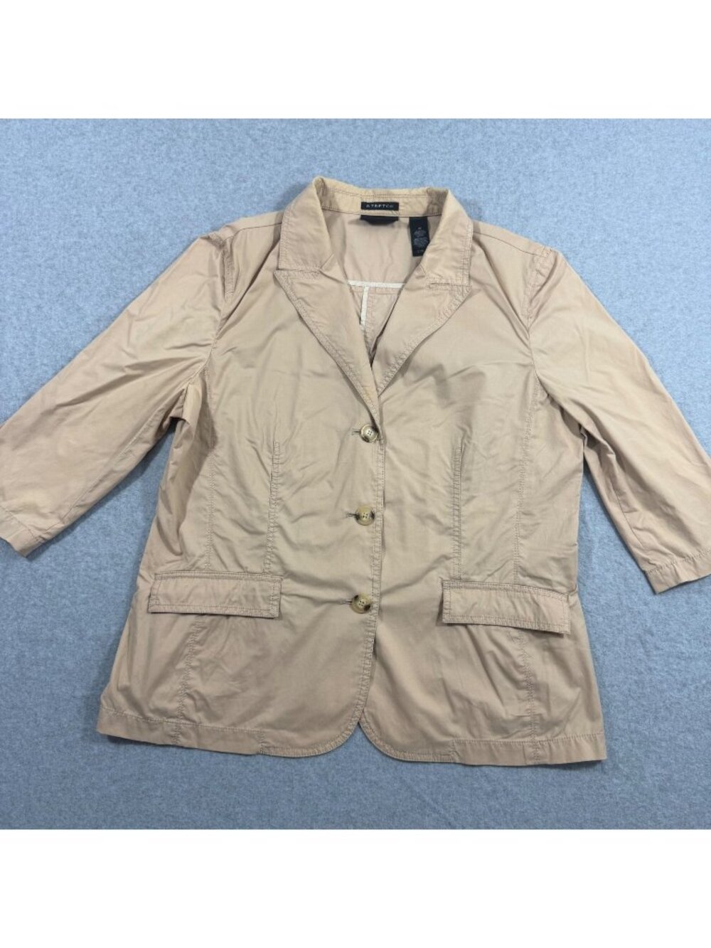 Axcess Liz Claiborne Women 16 Beige Stretch 3 Button Jacket Blazer